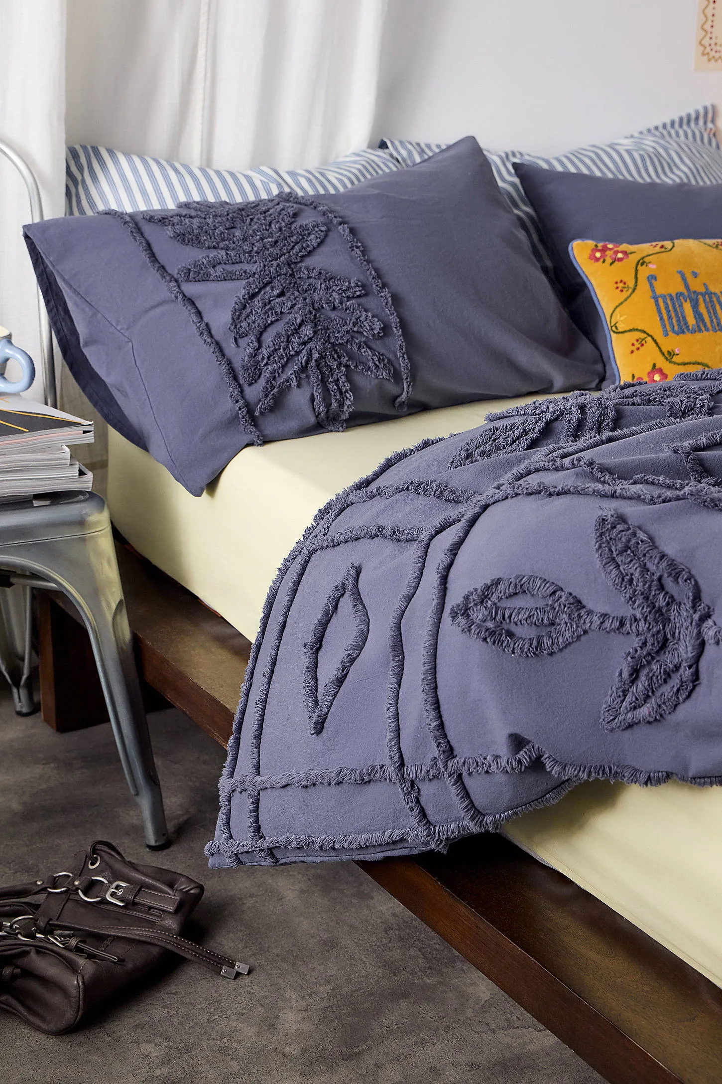 Blue Jackie Tufted Duvet Set - Dark Blue 4