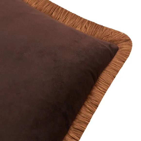 Furn. Halo Fringed Velvet Square Cushion 3