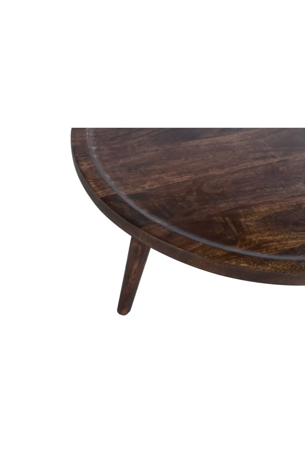 IH Design Dark Mango Wood Round Coffee Table Bathwick in Brown 5