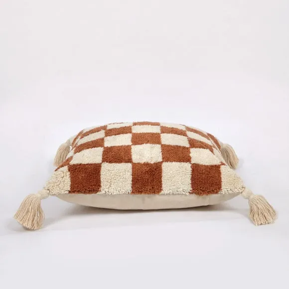 Artisan Checkerboard Butterscotch Cushion Cover 4