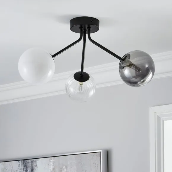 Nila 3 Light Semi Flush Ceiling Light 2