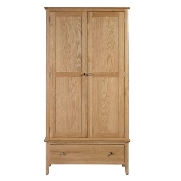 Cotswold Double 1 Drawer Wardrobe, Oak 4