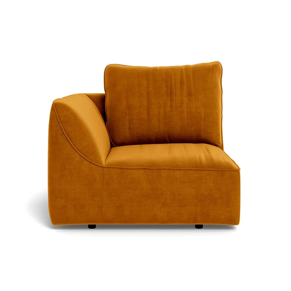 Heal's Morven Left Hand Facing Single Unit Smart Luxe Velvet Cognac 1
