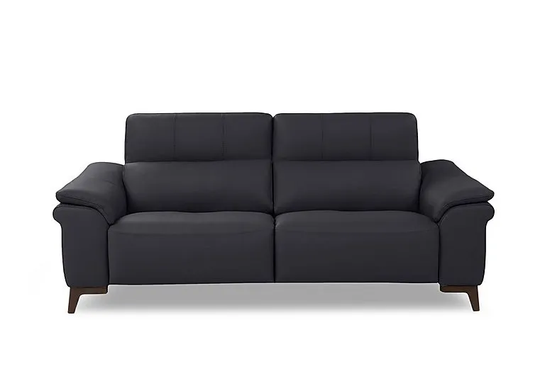 Marconi 3 Seater Leather Recliner Sofa with Headrests and Power Lumbar - Torello Blu