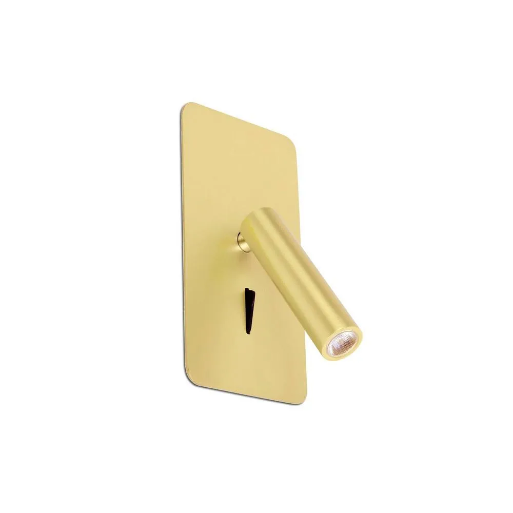 Netlighting Suau Integrated LED Reading Light Wall Light Gold 3000K