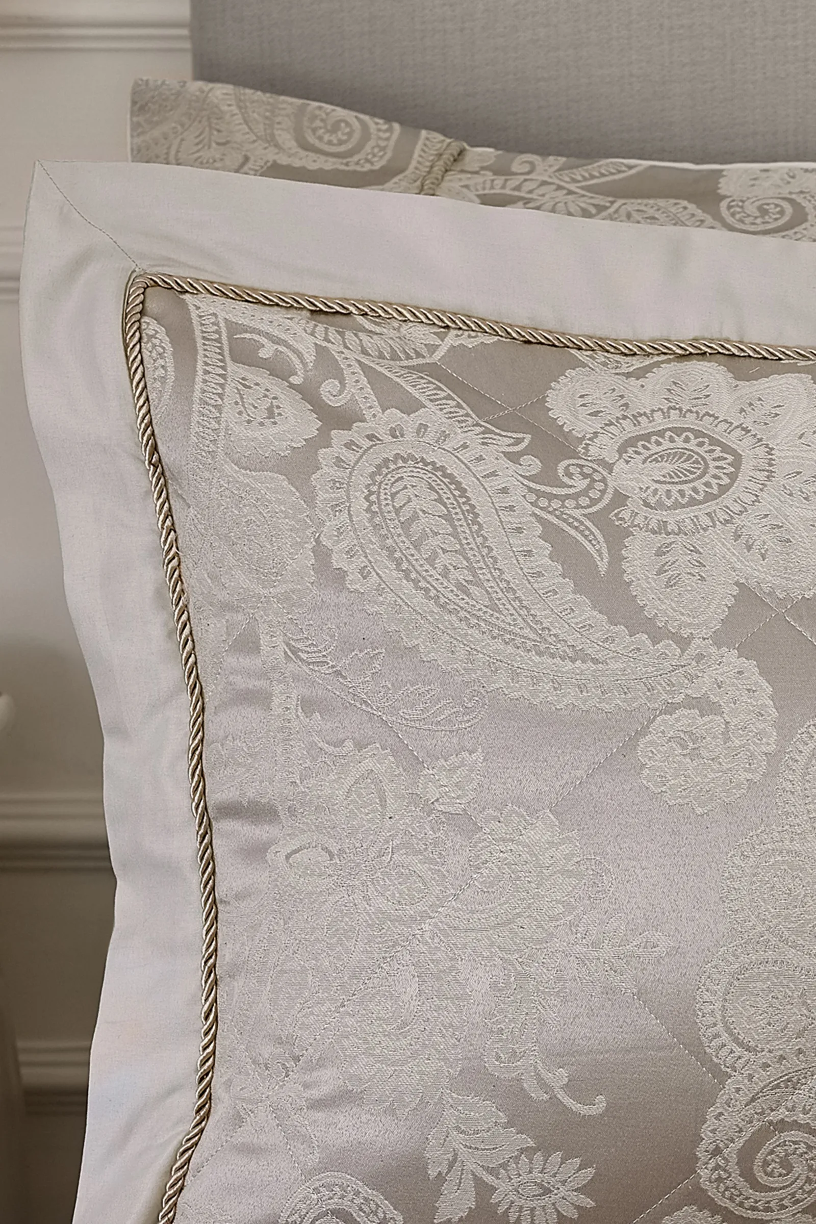 Catherine Lansfield 'Opulent Jacquard' Quilted Pillow sham Pair in Gold 2
