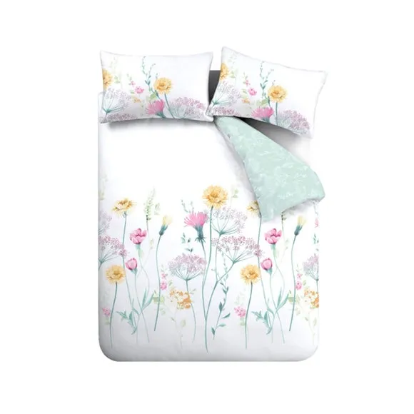 Catherine Lansfield Meadowsweet Floral Polycotton Duvet Cover & Pillowcase Set 6