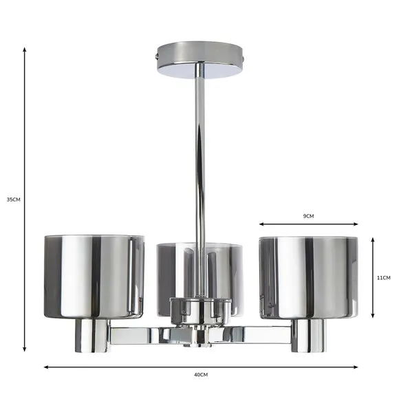 Erin 3 Light Semi Flush Ceiling Light 6