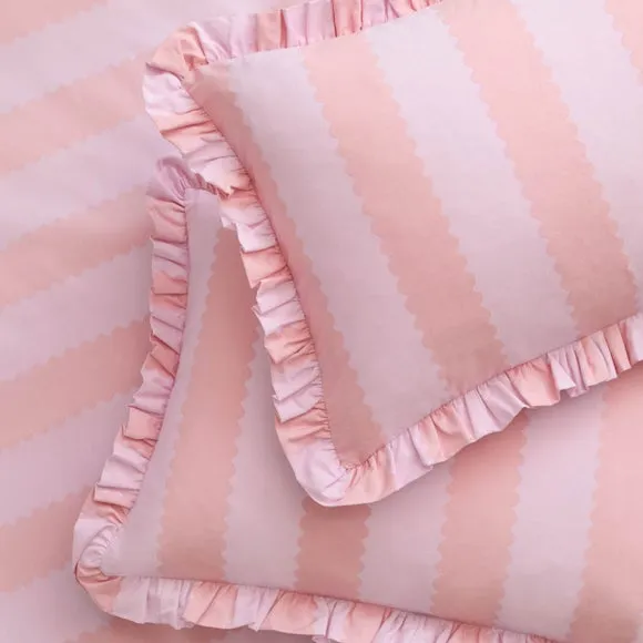 Furn. Birdie Stripe Polycotton Oxford Pillowcase Pair