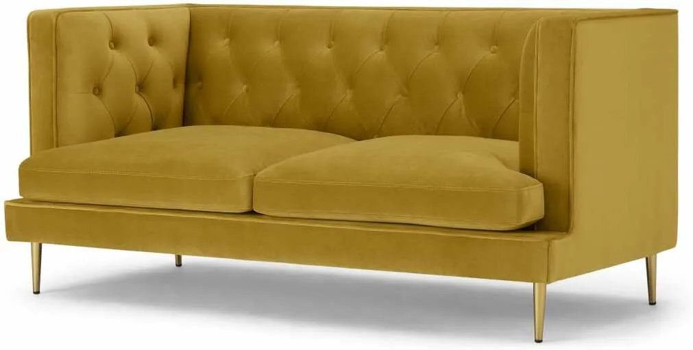 Goswell 2 Seater Sofa, Vintage Gold Velvet