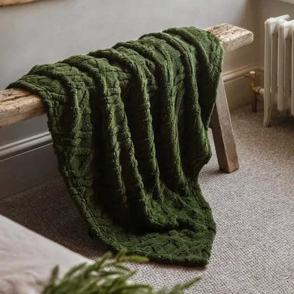 Forest Cable Stitched Throw Blanket