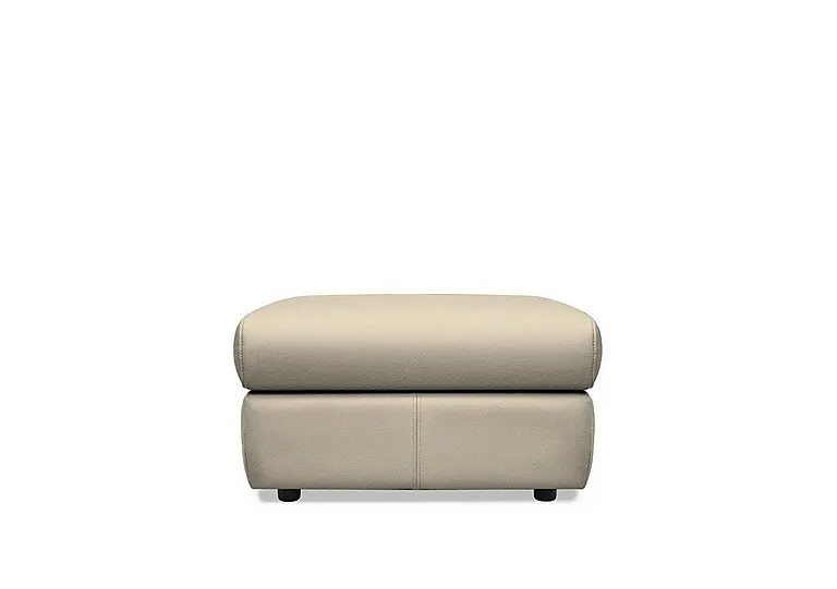 Wren Leather Storage Footstool - Oxford Mushroom