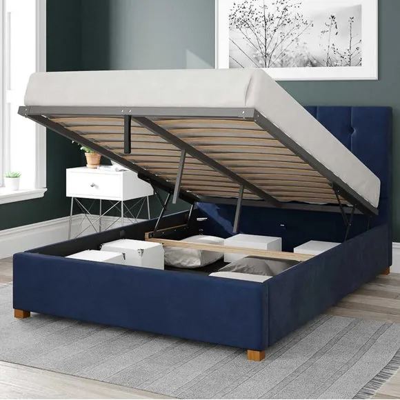 Hepburn Plush Velvet Ottoman Bed Frame 2