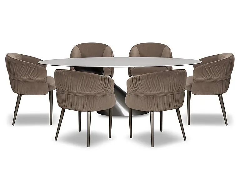 Vardy Oval Dining Table and 6 Fabric Chairs - In Time for Christmas