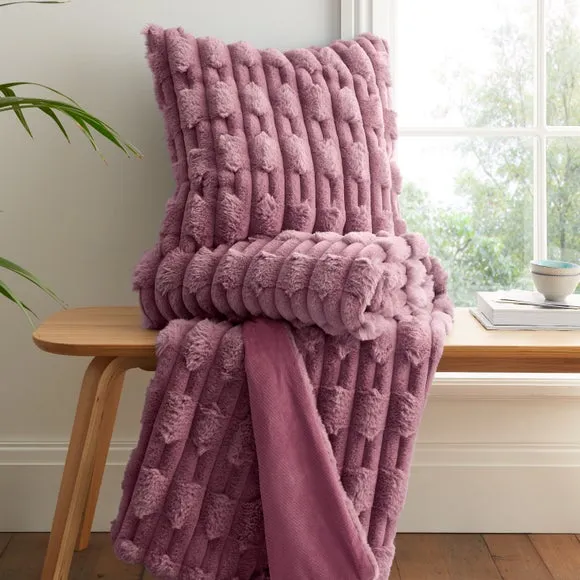 Bianca So Soft Carved Faux Fur Throw Blanket 150cm x 200cm 3