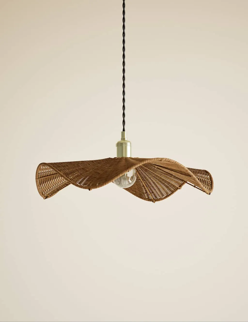 M&S Rocco Rattan Easy Fit Ceiling Lamp Shade Natural