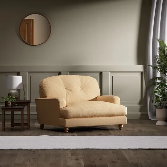 Martha Faux Linen Snuggle Chair 2