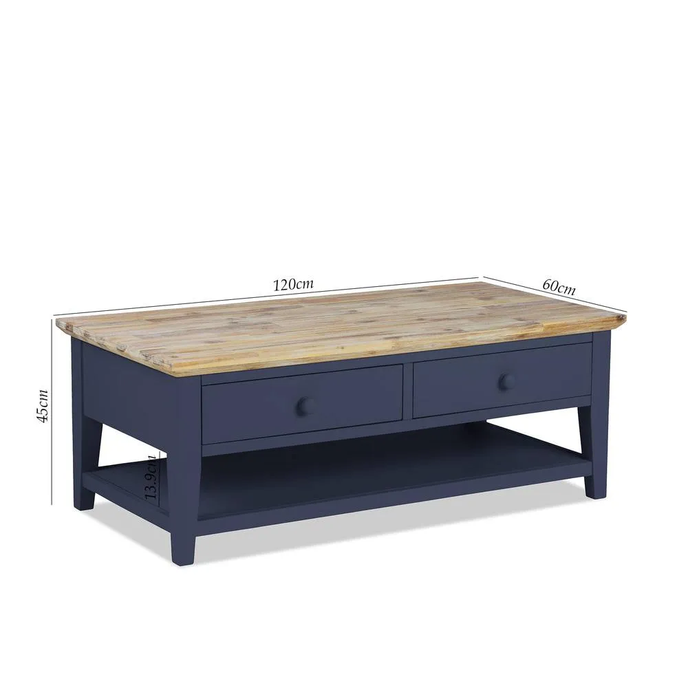 Statement Furniture Florence Coffee Table with Drawers in Navy 2