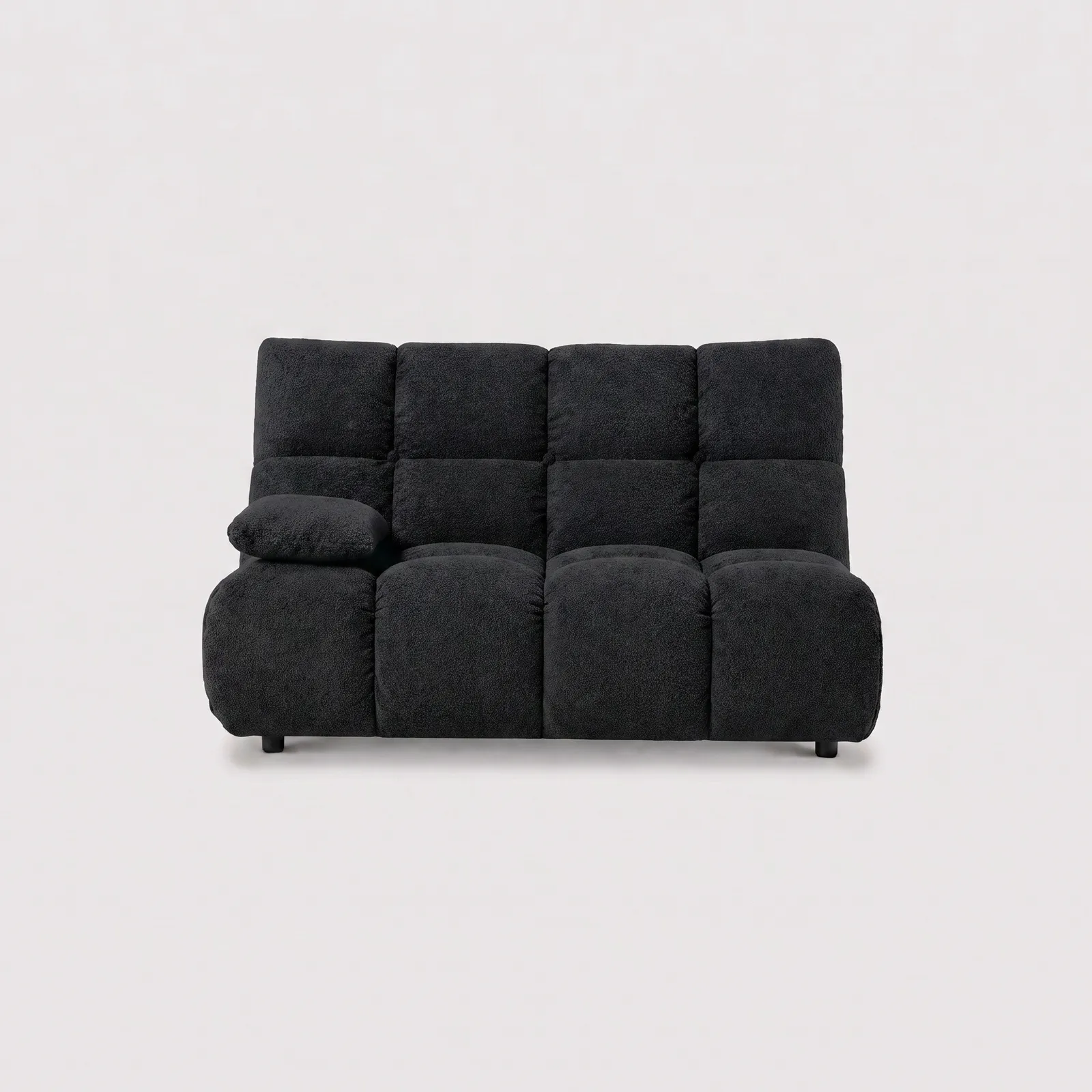 Bryce 2 Seater Modular Piece With Armrest Left Modular Sofa, Black Fabric | Barker & Stonehouse 1