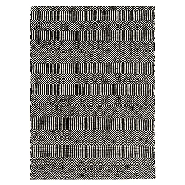 Twine Cotton and Wool Rug  Black