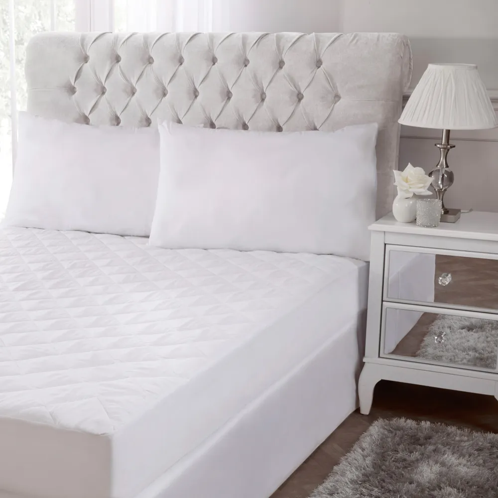 Bamboo Single Mattress Protector, White