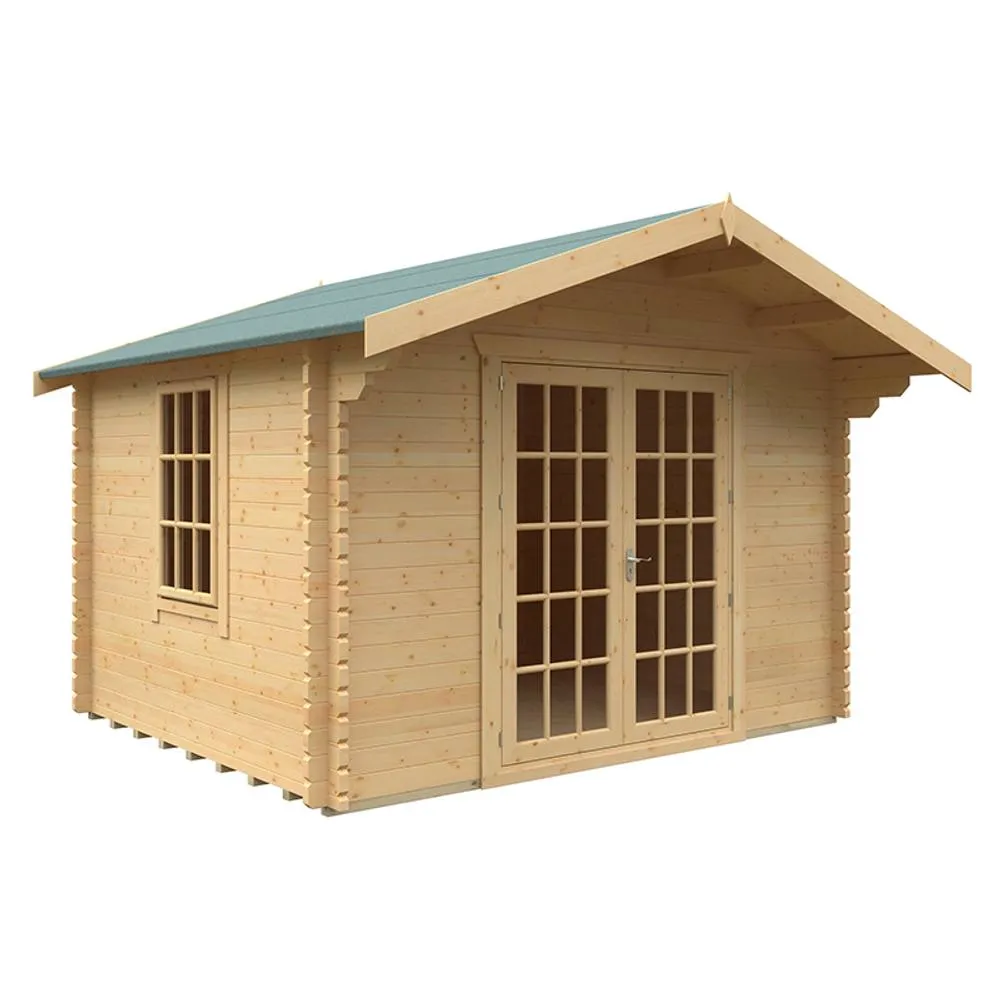 Buttercup Farm 10x12w The Lotherton Plus 44mm Cabin - L295 x W355 x H271.9 cm in Natural
