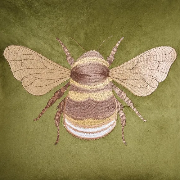 Embroidered Bee Square Cushion 2