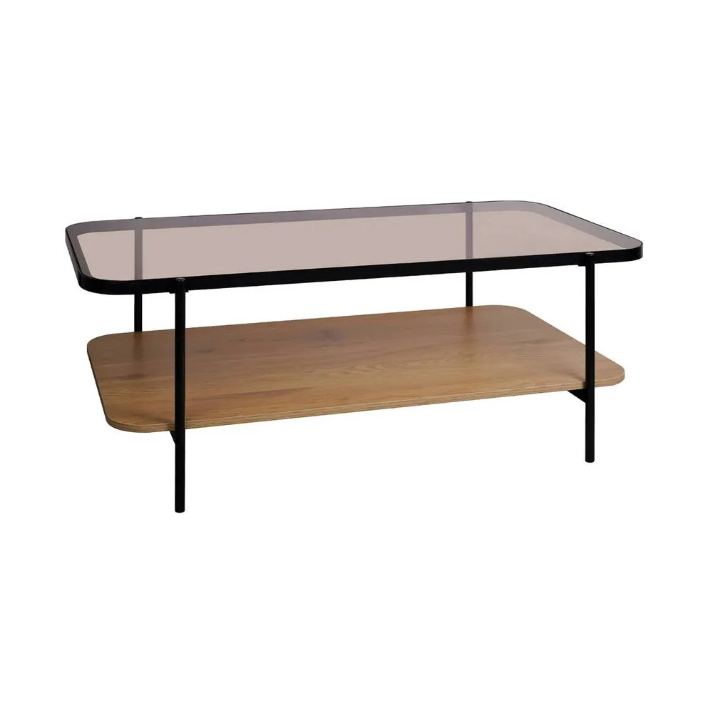 sweeek Vintage coffee table with black metal & wood effect in Beige 2
