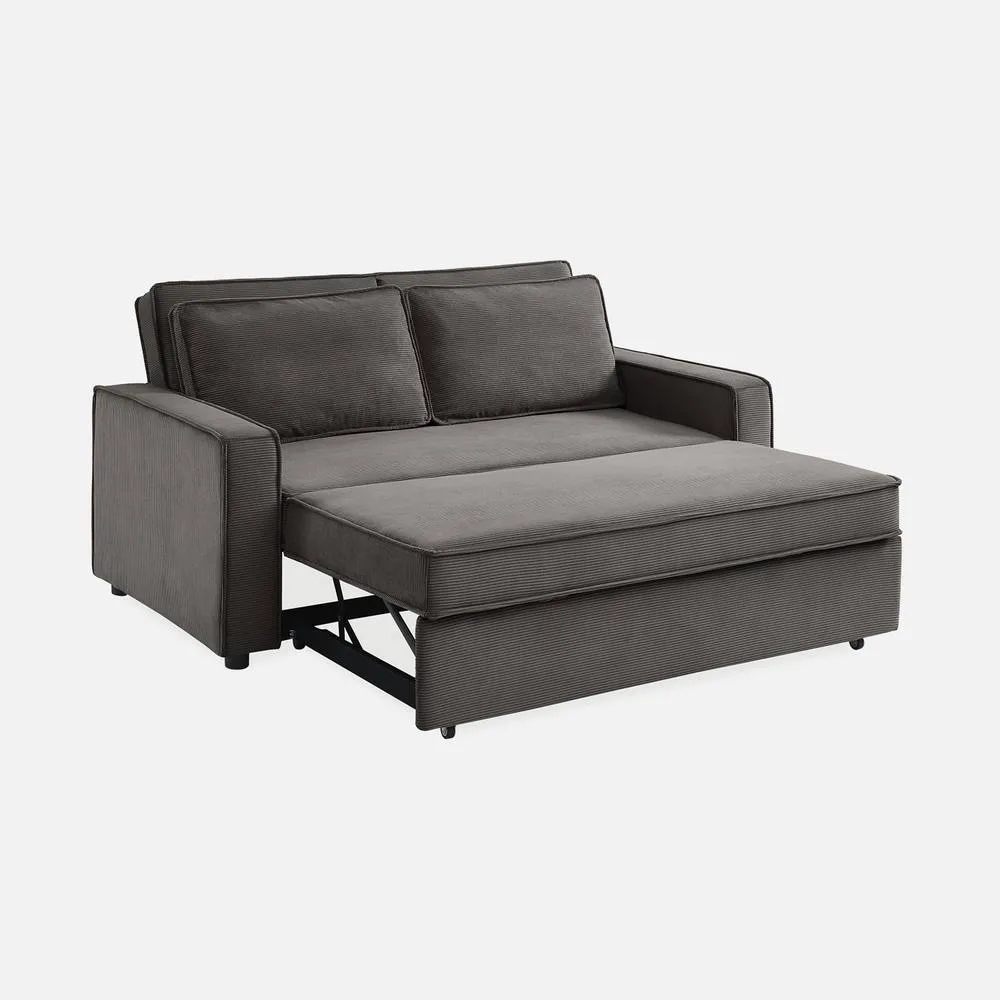 sweeek 2-seater Corduroy Sofa Bed in Grey 4