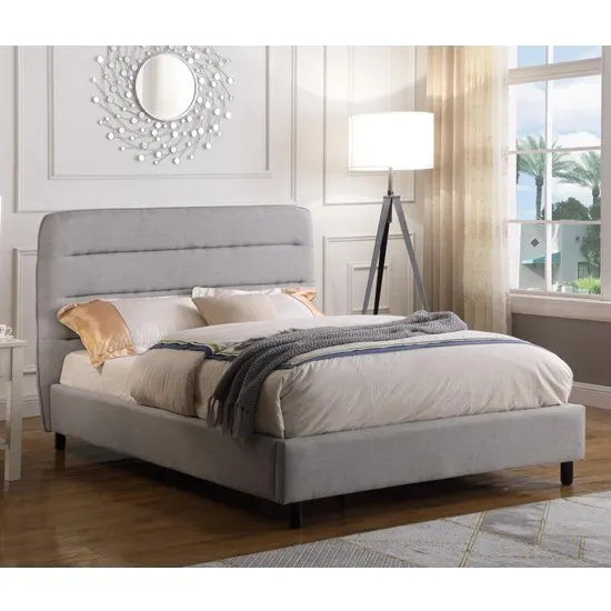 Malibu Velvet King Size Bed In Light Grey
