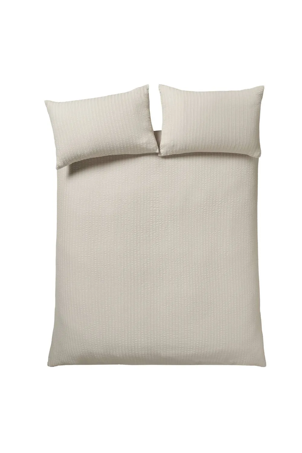 Catherine Lansfield 'Stripe Seersucker' Duvet Cover Set in Natural 4