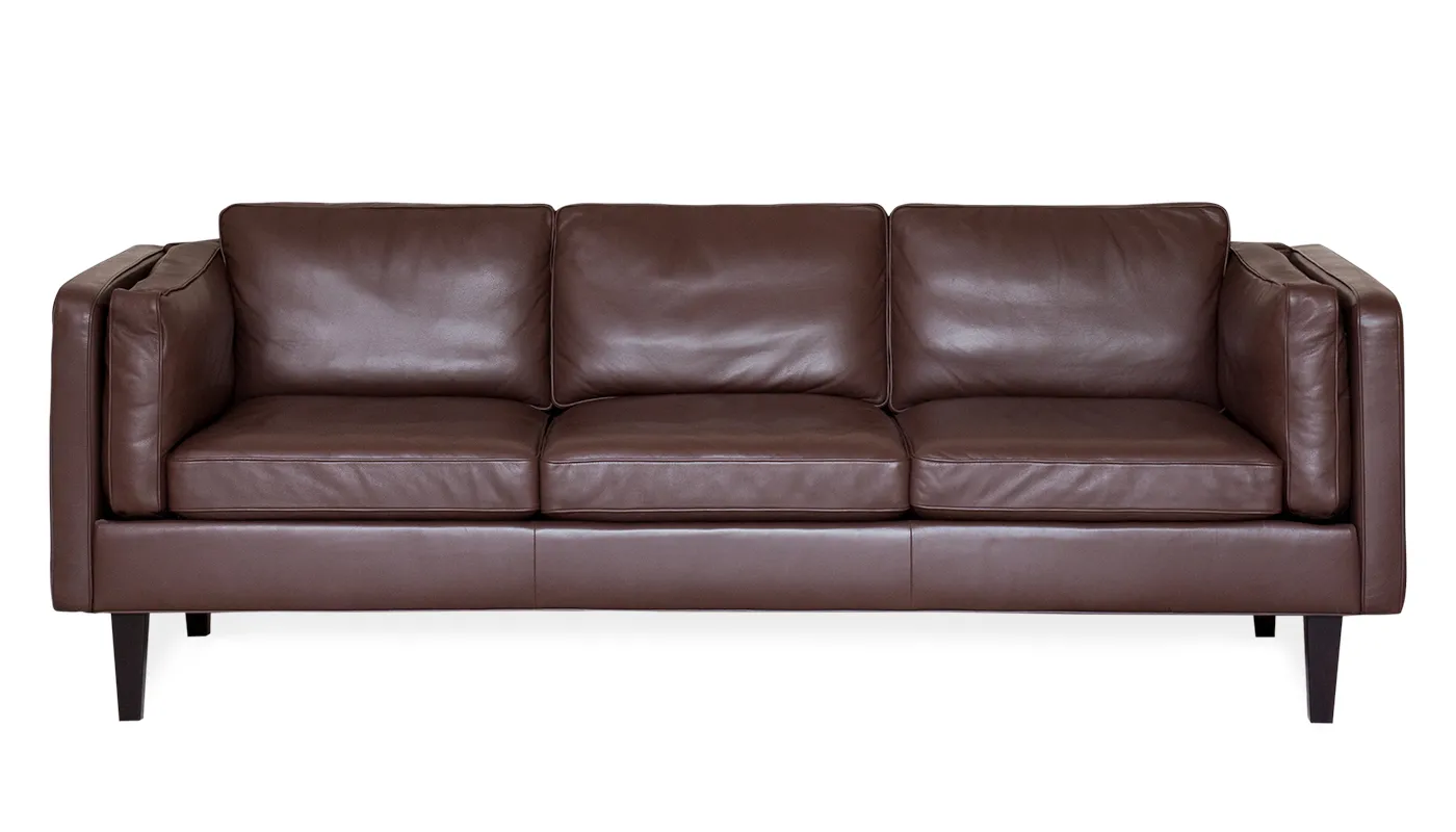 Heal's Chill 4 Seater Sofa Leather Grain Chocolate 066 Natural Feet