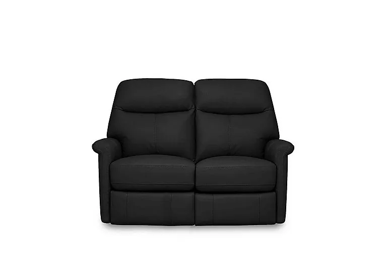 Compact Collection Lille 2 Seater Leather Sofa - Classic Black