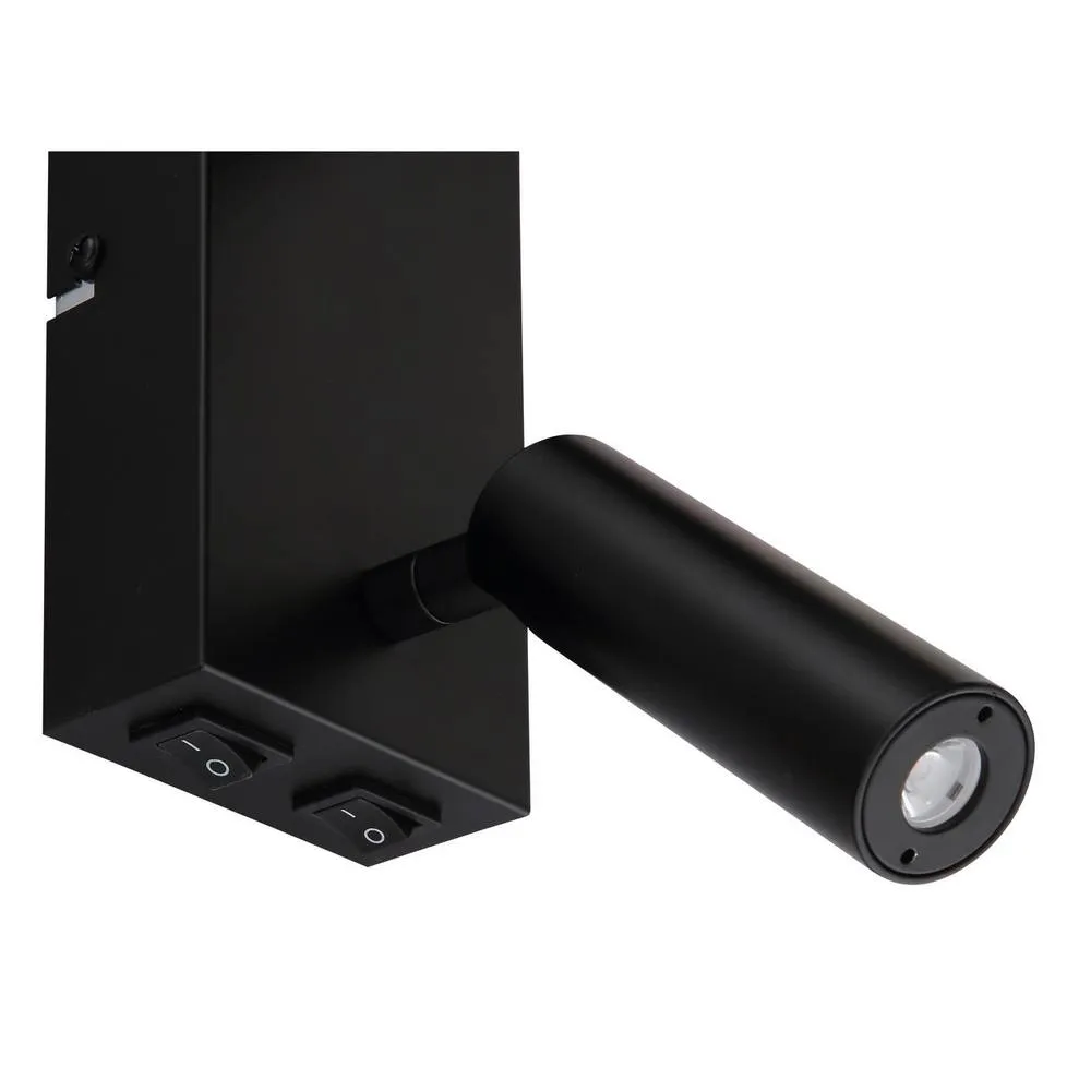 Netlighting Zamora Reading Wall Light Matt Black Textile Black Shade E27 5