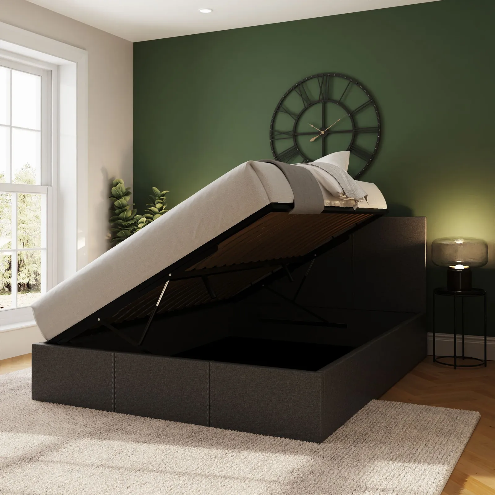 GFW Side Lift Ottoman Storage Bed in Grey 2