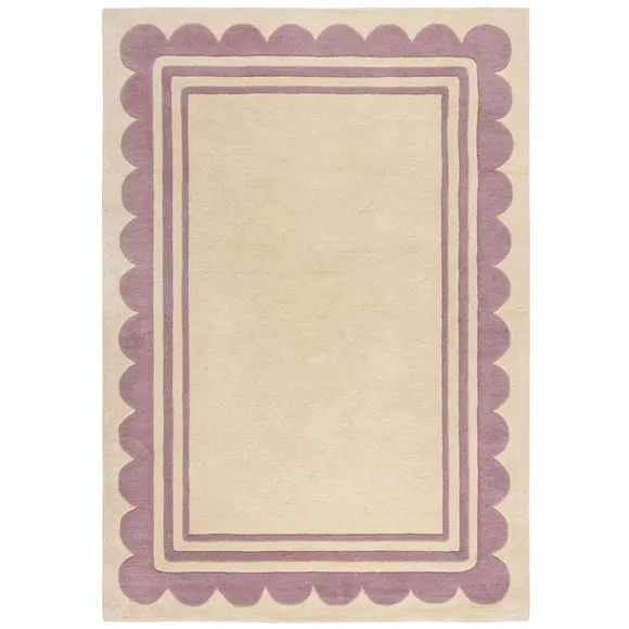 Lois Scallop Border Wool Rug 5