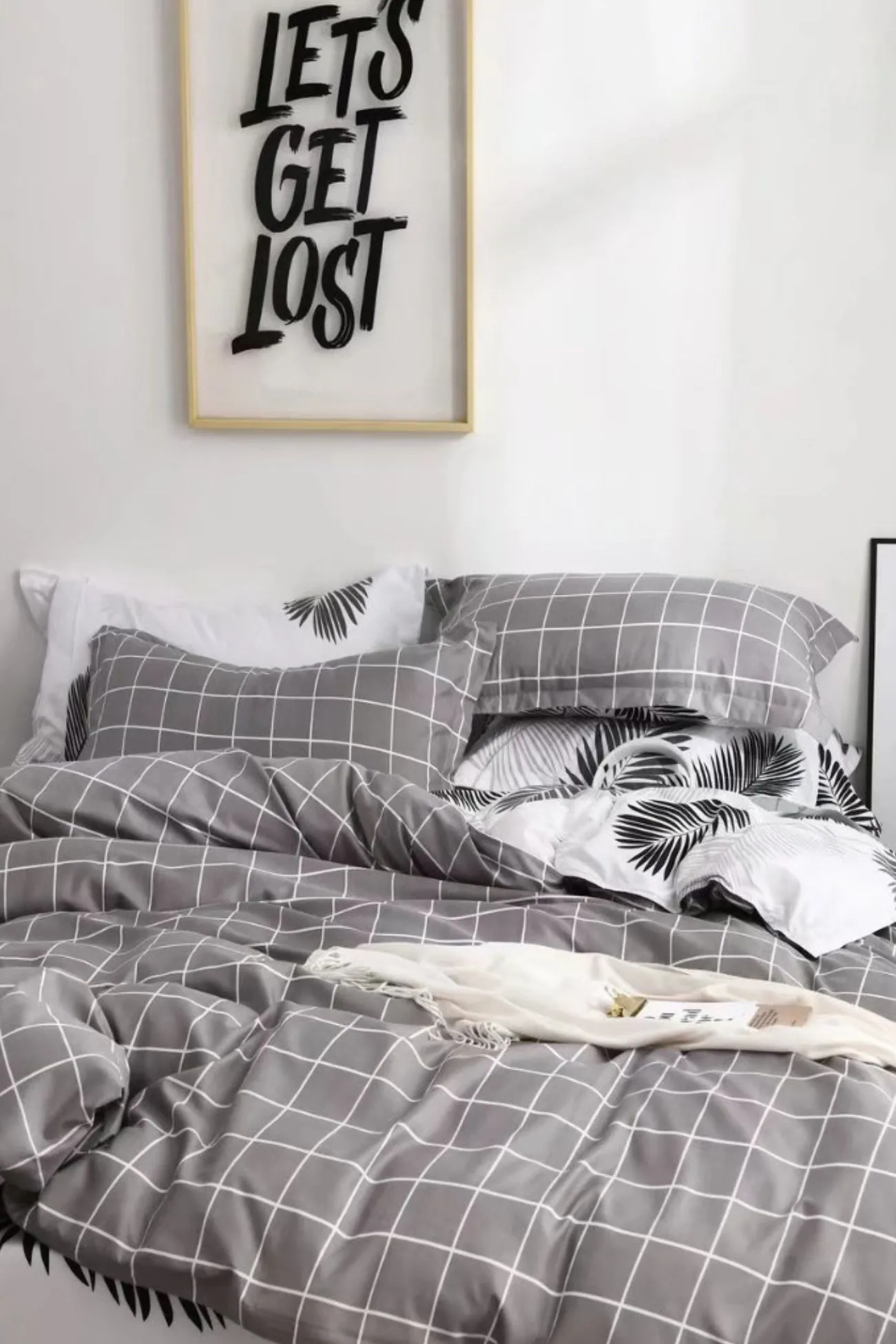 Ezysleep Oxford Printed Duvet Cover Set in Grey 2