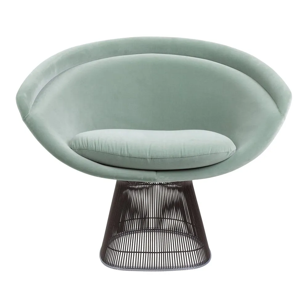 Knoll Platner Lounge Chair in Bronze and Eva Velvet 140 2