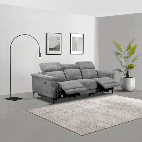 Lund Corduroy Power Recliner 3 Seater Sofa 3