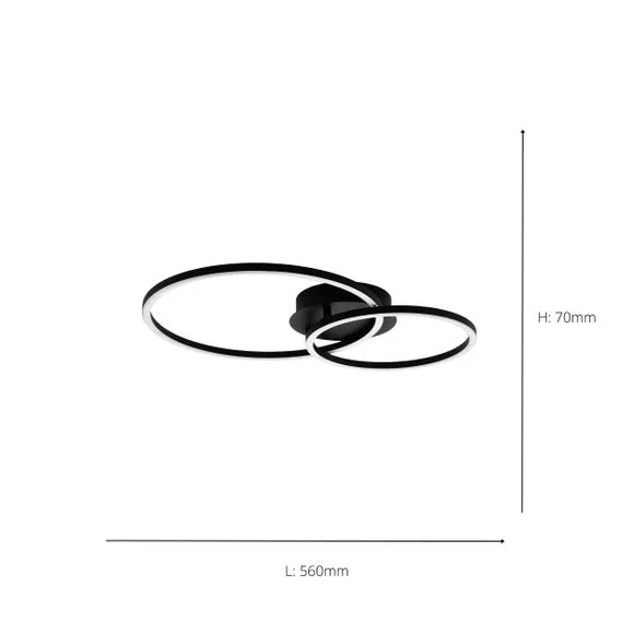 EGLO Palmaves 2 Light LED Flush Ceiling Light 3