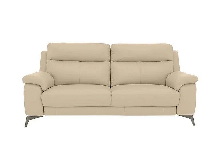Missouri 3 Seater Leather Sofa - BV Bisque