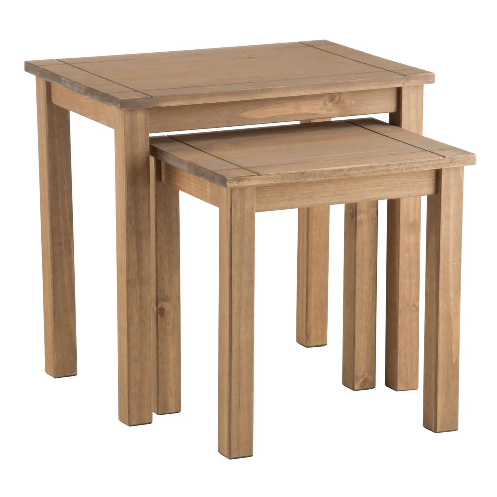 Santiago Pine Nest of Tables Brown