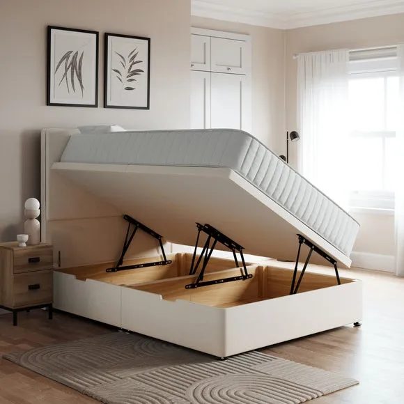 Luxury Side Ottoman Bed Frame, Linen 2