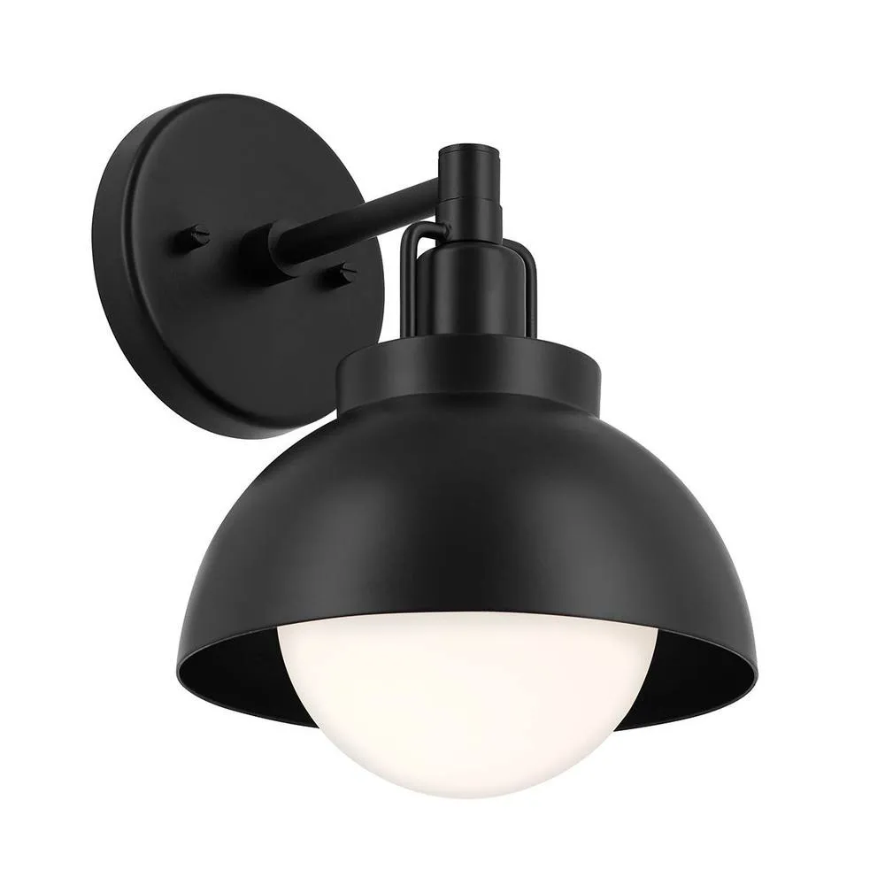 Netlighting Kichler Niva Dome Wall Lamp Contemporary Black 1x E27