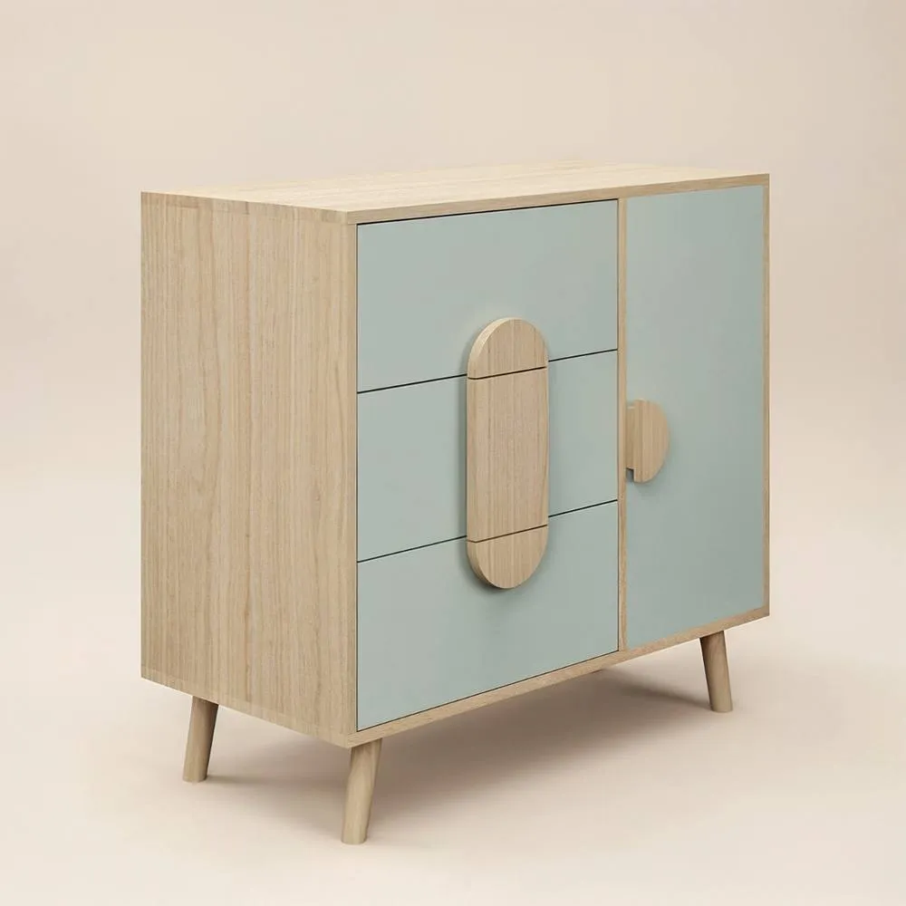 Flair Noah Chest of Drawers Oak in Green 6