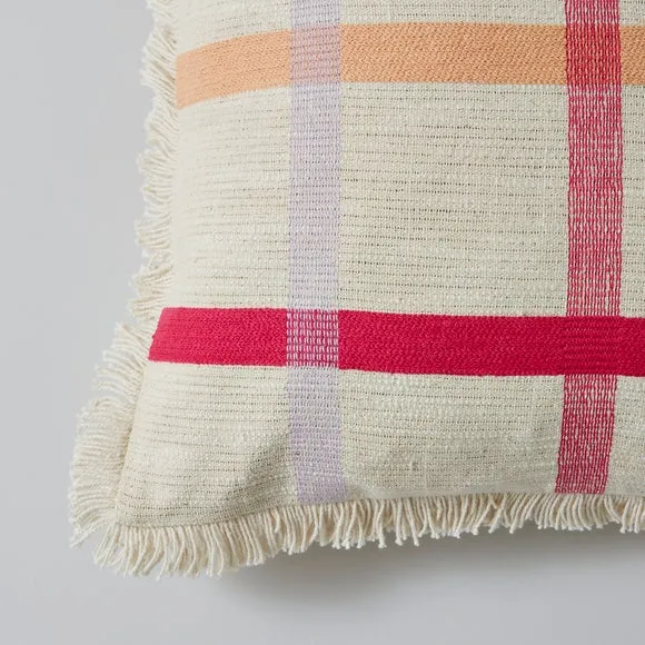 Woven Check Cotton Square Cushion 6