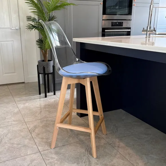 Fusion Living Soho Clear Plastic Bar Stool