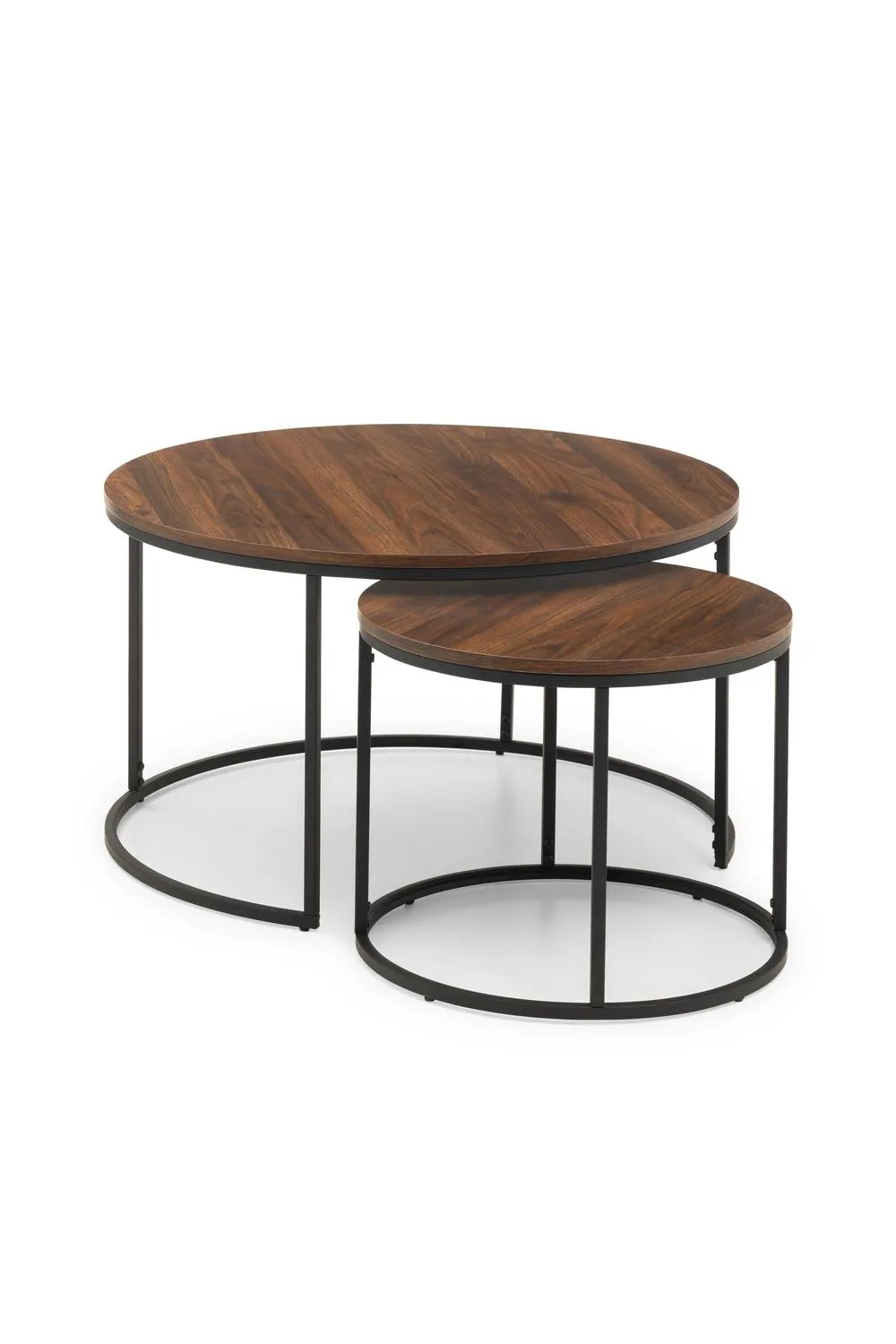 Julian Bowen Bellini Round Nest of 2 Coffee Tables in Walnut 2