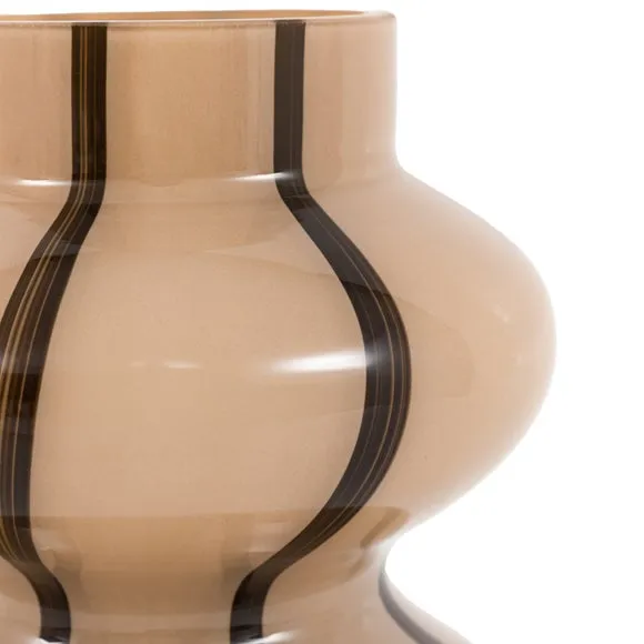 Crossland Grove Swirled Camel & Black Glass Vase, Brown 6