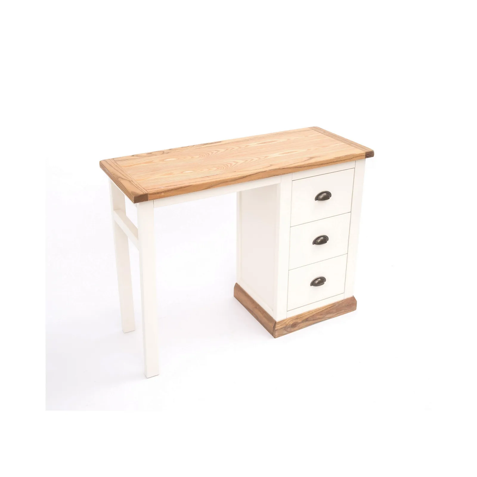Cabinet Bits Tropea 3 Drawer Desk - Dressing Table Brass Cup Handle in Off-White 3